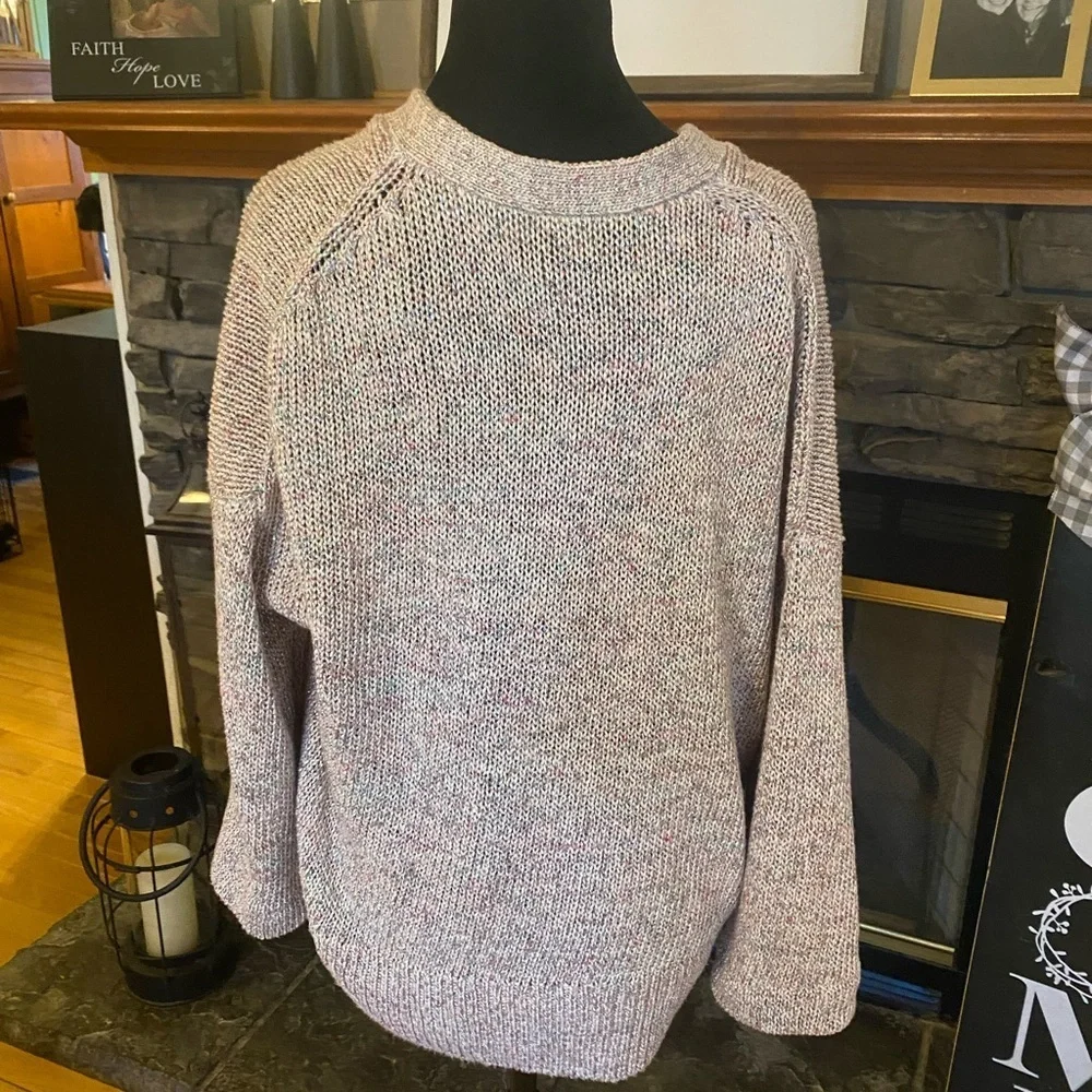 St. John Pink Confetti Knit Chunky Oversized Cardigan